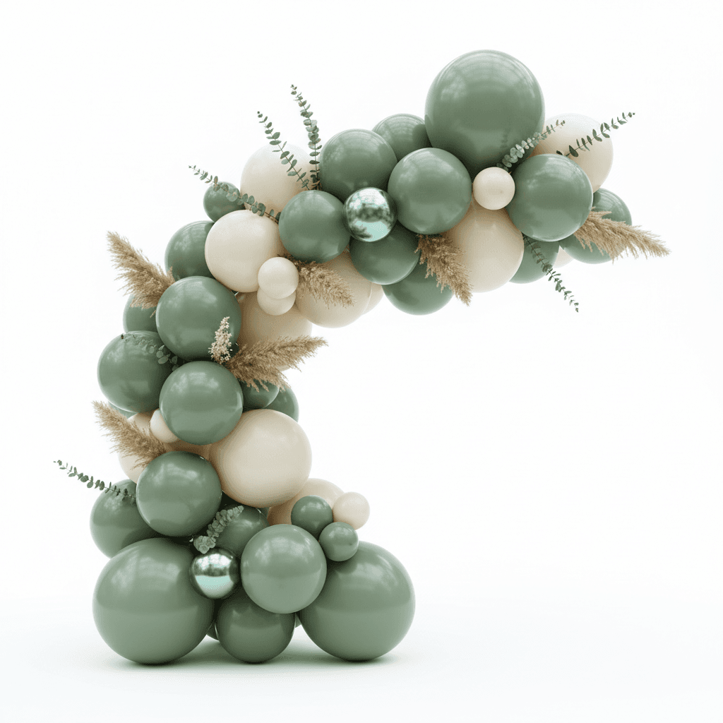 Minimalist sage garland in muted greens and dusty rose