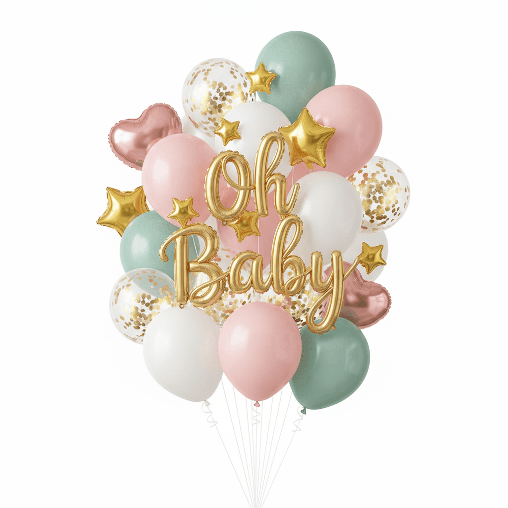 Oh Baby shower bundle with garland and letter balloons